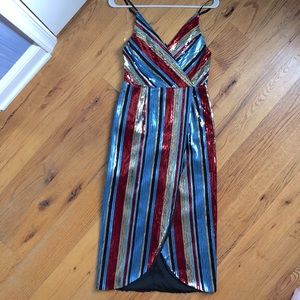 Small VICI w/ Sequins Dress Slit/Opening on Front